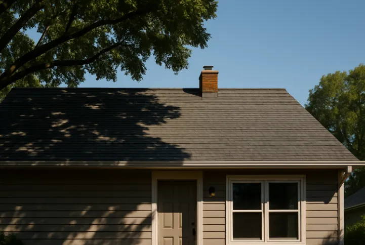 Solar Panel Benefits You Should Know Early morning sunlight casting tree shadows on a suburban house exterior.